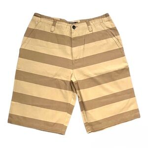 Crooks & Castles - Mens Sand/Khaki Striped Shorts